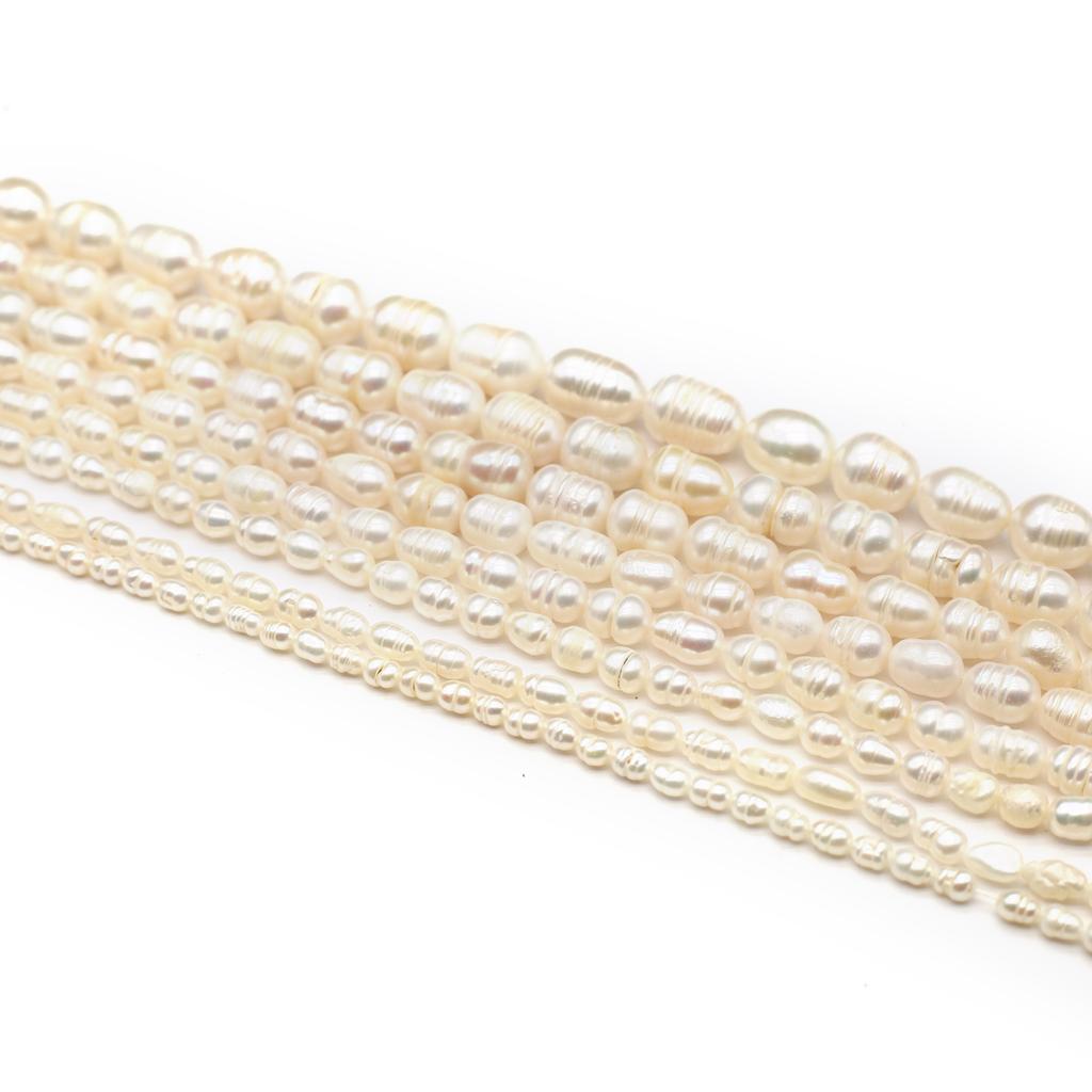 1 нить элегантные бусины из натурального жемчуга белые, уникальные роскошные бусины-разделители в форме риса для самостоятельного изготовления женского ожерелья, браслета на щиколотку, аксессуаров 36 см