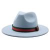 Big Eave Hat Fashion Flat Top Hat Men'S And Women'S Woolen Jazz Hat