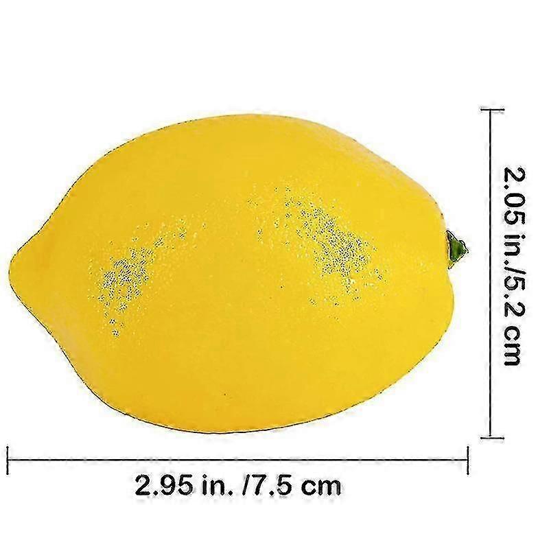 20 Pcs Artificial Lemons Fake Lemons Faux Lemons Fruits In Yellow 3 Inch Long X 2 Inch Wide-HYJ