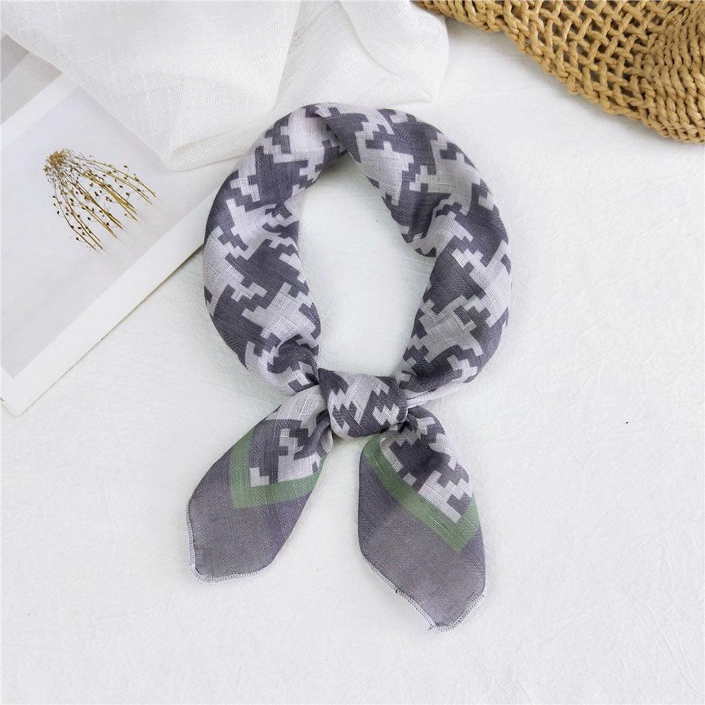 Маленький квадратный шарф из хлопка и льна, шелковый шарф, женский, весна и осень, новый стиль, художественный и универсальный, модный, темпераментный шарф-повязка на голову