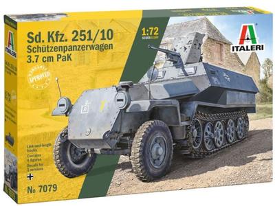 Место Italeri 1/72 Немецкая противотанковая самоходная установка Sd.Kfz.251/10 3,7 см времен Второй мировой войны Пластиковая модель Kit IT7079