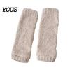 Comfortable Fuzzy Boot Liners Thickened Thermal Knee Sleeve for Women, Winter Warm Coral Fleece Leg Warmers, Breathable Stockings Pads Skiing Cycling