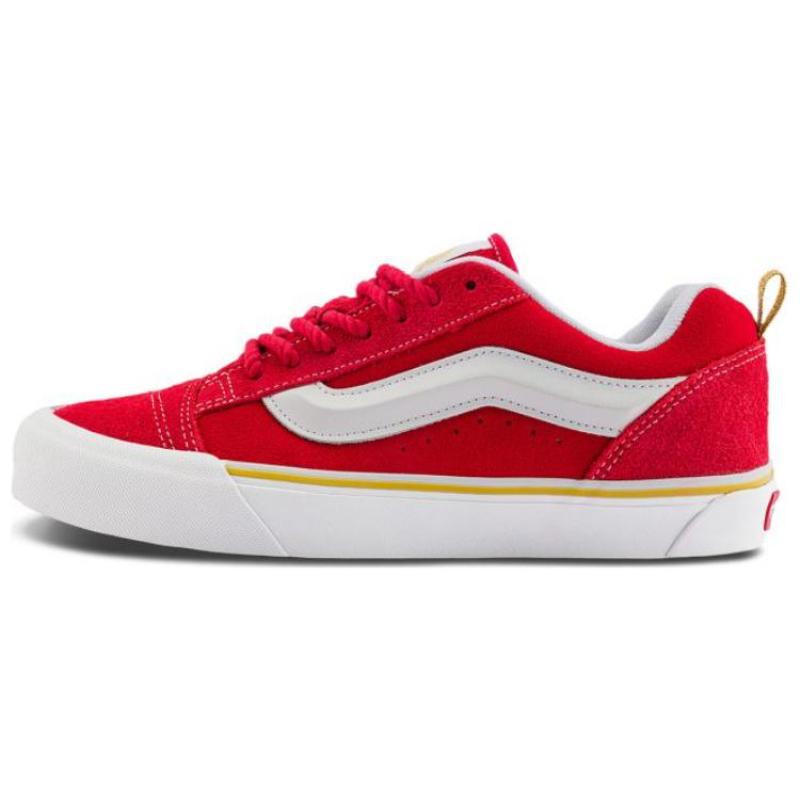 Vans Knu Skool Abrasion Resistant Low Top Skateboard Shoes Unisex Red White Sneakers VN000CS0JV6