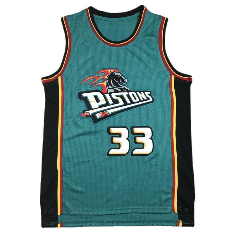 Mens Detroit Pistons Basketball Jersey With Embroidered Name Number - Rose 25 Griffin 33 Drummond 0 Thomas 10 Rodman