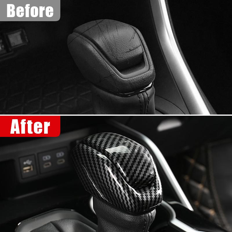 Car Gear Shift Knob Gear Head Cover Trim For Toyota RAV4 2019 2020 2021 2022 2025 2024 RAV 4 XA50 Hybrid ABS Carbon Accessories