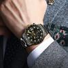 OLEVS Men's Quartz Watch Stylish Multifunctional Stainless Steel Waterproof Luminous Date Analog Fashion Student Business Watch for Men Black