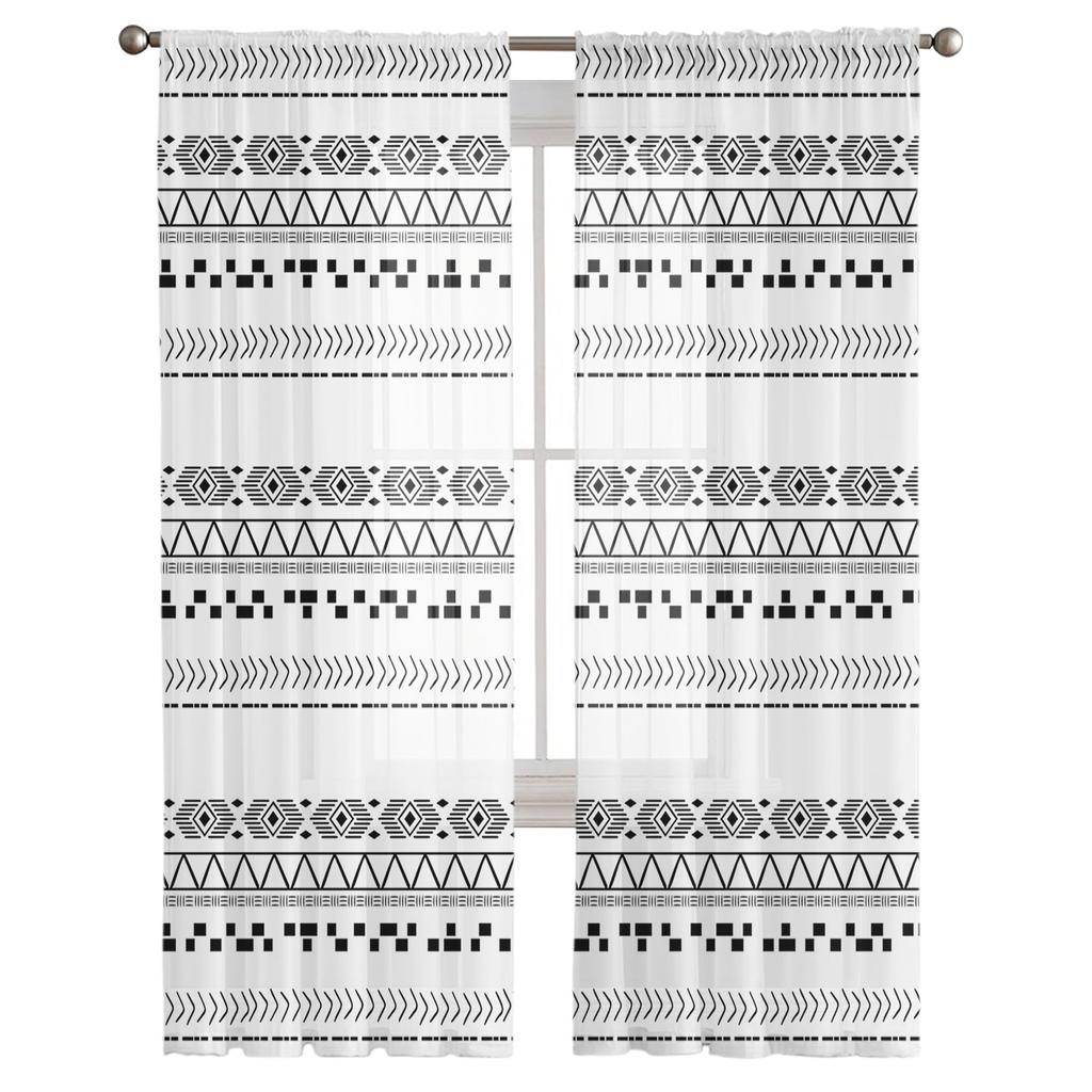Ретро линии, текстура, прозрачные шторы для гостиной, спальни, детской комнаты, тюлевые занавески для окон