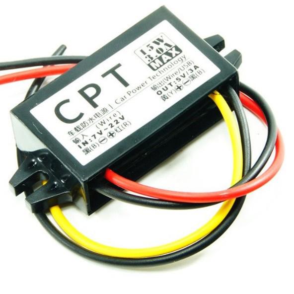 Ультратонкий автомобильный преобразователь питания 12В в 5В 3А 15Вт DC-DC Понижающий Модуль Трансформатор