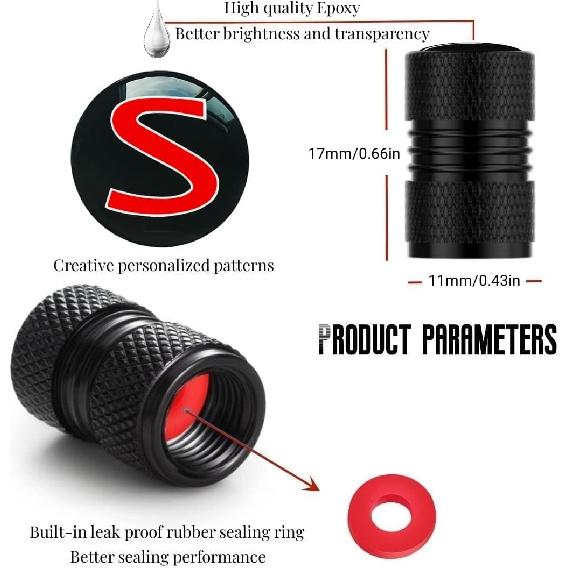 Car Wheel Tire Valve Stem Caps Aluminum Alloy Compatible with Q50 Q60 Q70 Q80 car tire Valve caps Tire Air Caps Cover Accessories