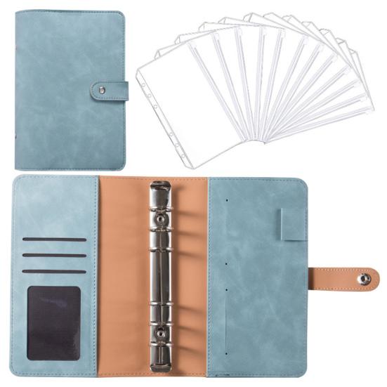 Бюджетный планировщик с пряжкой для дизайна, для хранения из искусственной кожи, 6 колец, бюджетный планировщик, папка для блокнота, офисные принадлежности