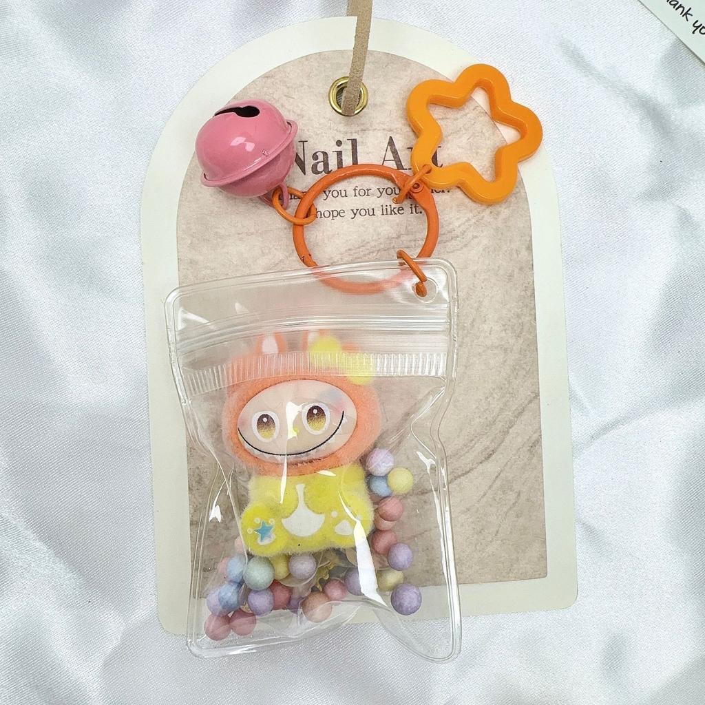 Transparent Dust Bag Bow Labubu Baby Bag Pendant Keychain Baby Walking Bag Decoration Cute Trendy Play