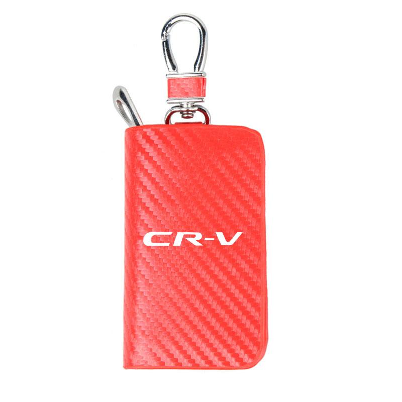 IYXI7 For Honda CRV CR-V 2018 2015 2016 2017 2019 2020 Leather Car Key Protection Shell Bag Carbon Filber Car Key Case