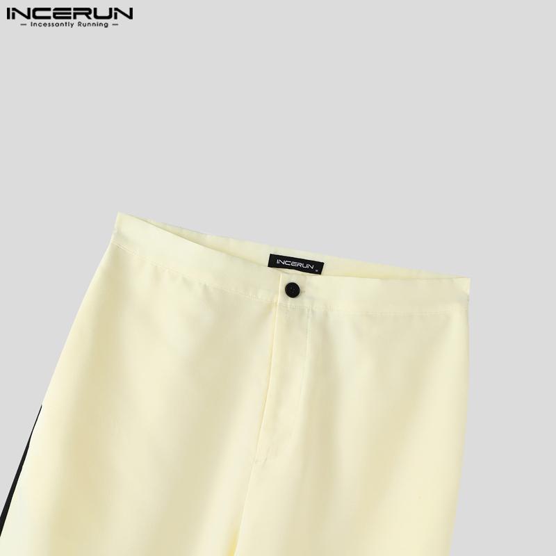 INCERUN Мужской стеганый безрукавный жилет на пуговицах и комплекты длинных прямых брюк