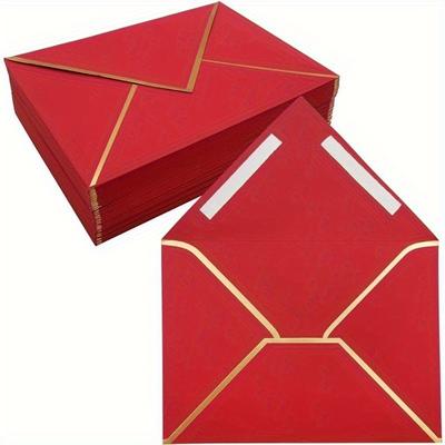 50 упаковок конвертов 4x6 с самозапечатыванием, красные конверты 4x6 для приглашений с самоклеящимися конвертами A6 с самоклеющейся печатью для свадеб, рассылки поздравительных открыток