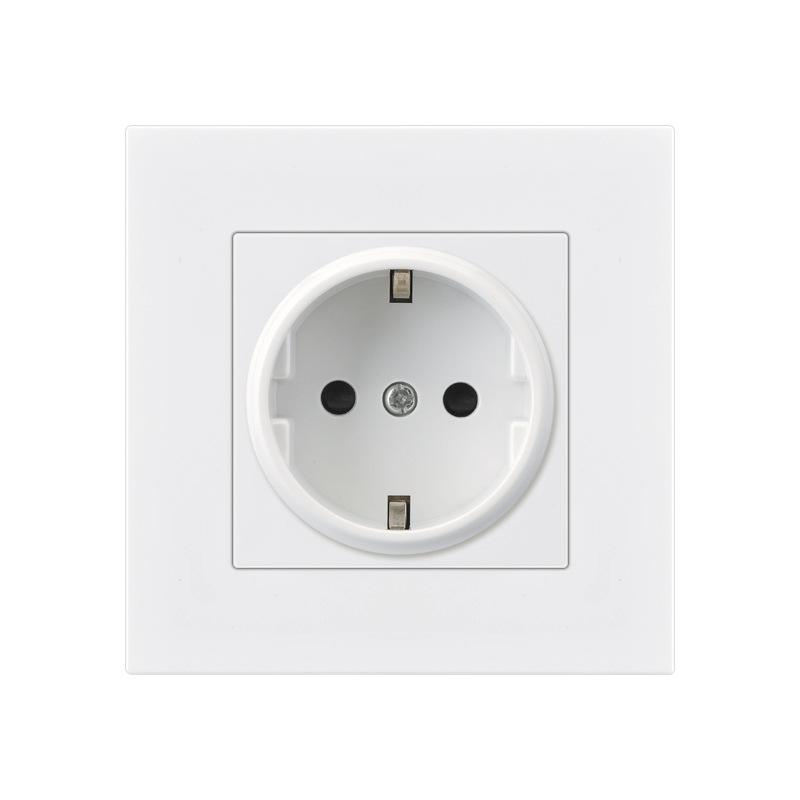 Multiple Frames White Tempered Glass Panel,EU FR Sockets