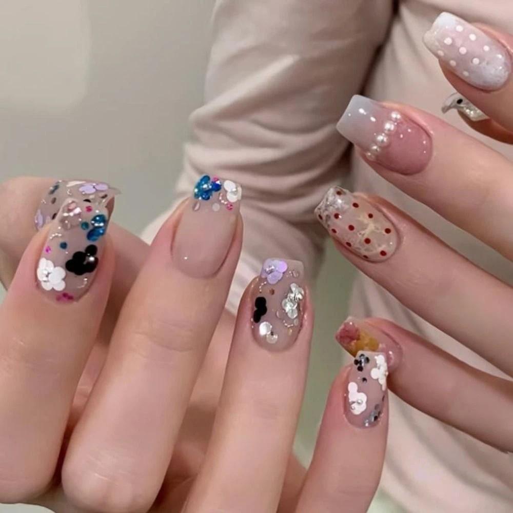 Mini Round Polka Dot Glitter Nail Art Decorations DIY Round Sequined Patchwork Nail Art  Salon Use