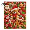 Warm Skin Friendly Living Room Decor Teddy Bear Floral Print Blanket, Super Soft Plush Throw Cute Bunny Pastel for Teens Puppy Pattern, Cozy
