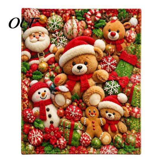 Warm Skin Friendly Living Room Decor Teddy Bear Floral Print Blanket, Super Soft Plush Throw Cute Bunny Pastel for Teens Puppy Pattern, Cozy