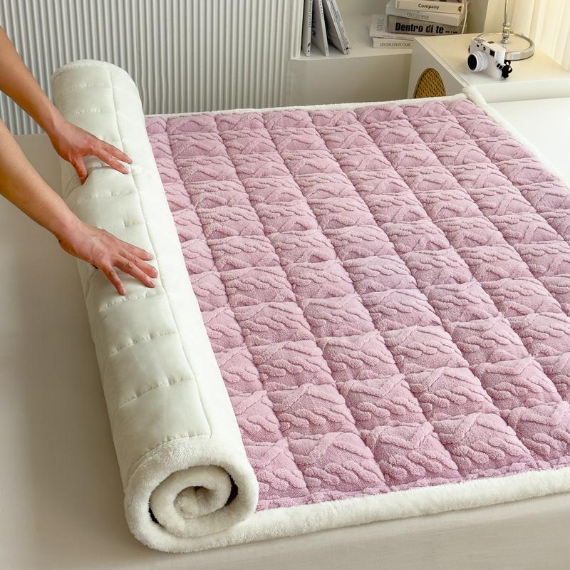 Мягкий фланелевый наматрасник, зимний теплый чехол для матраса с четырьмя углами, эластичная резинка, простыня для односпальной и двуспальной кровати размера «king-size»
