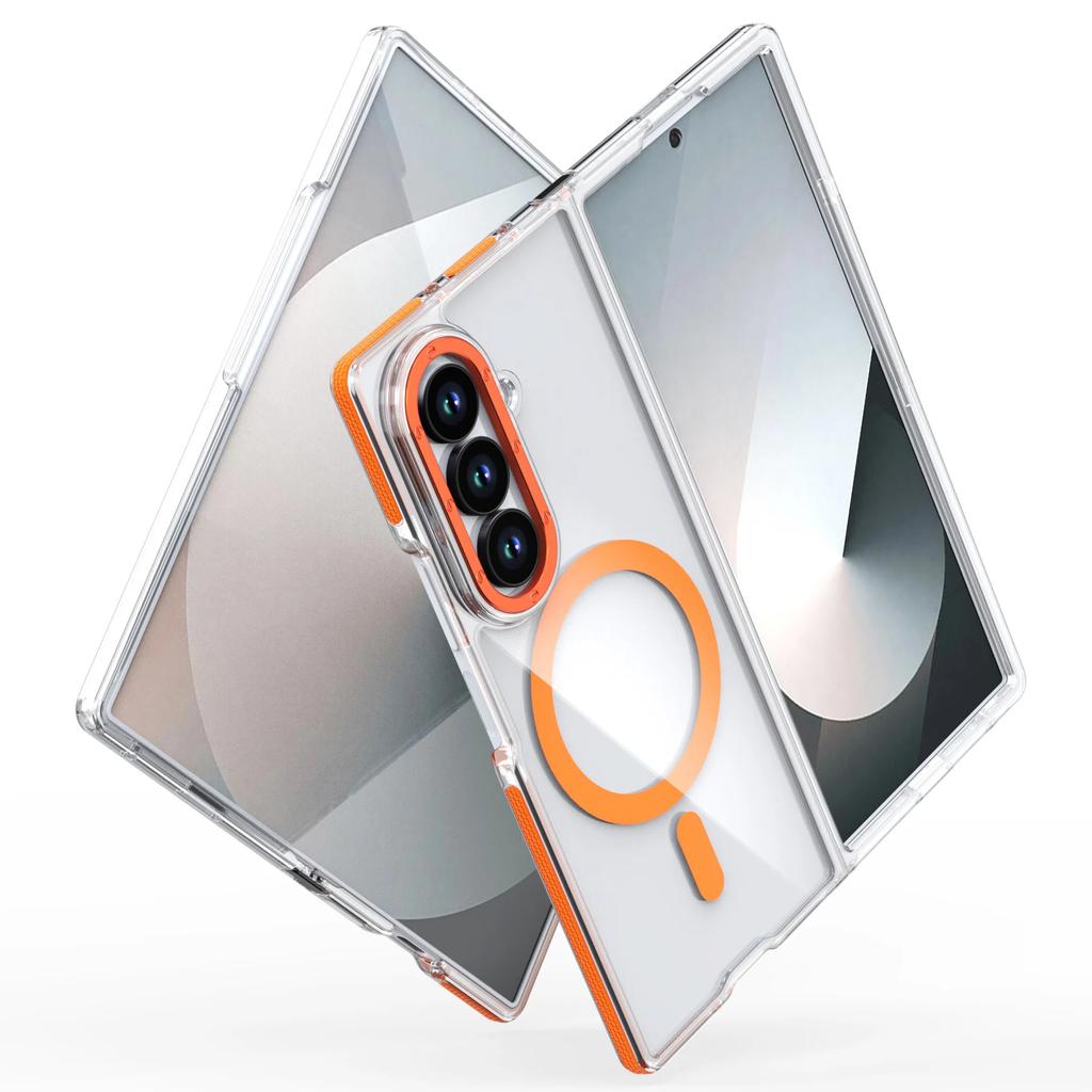Для Samsung Galaxy Z Fold 7 Чехол Жесткий Прозрачный Magsafe Магнитная Беспроводная Зарядка Защитный Чехол для Z Fold 7 6 Чехол для Телефона