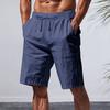 Мужские летние пляжные шорты с карманами, на кулиске, с эластичной талией, однотонные, универсальные повседневные шорты для ежедневной носки