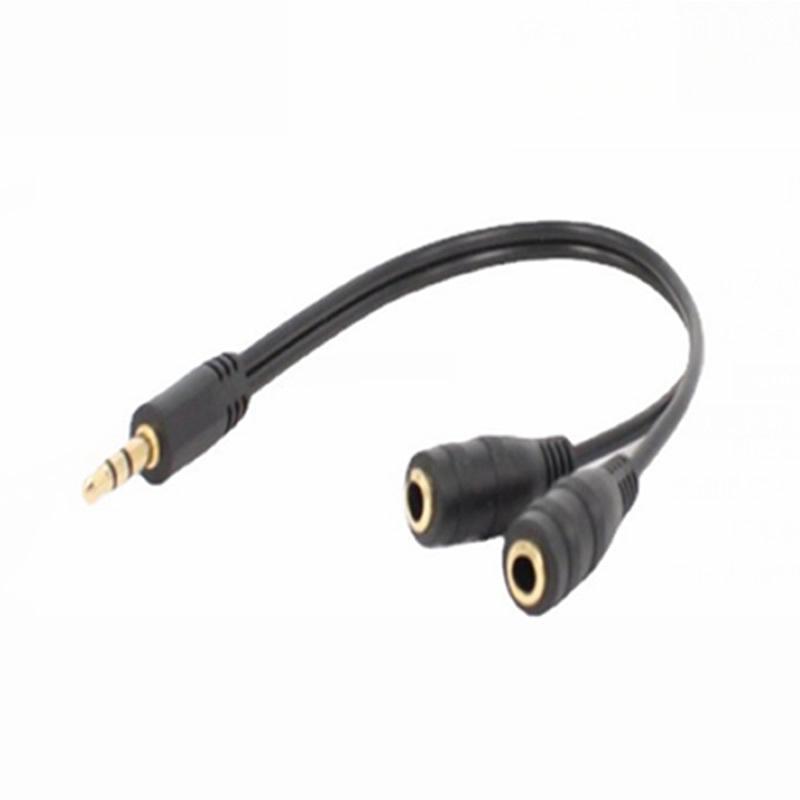 3.5mm Audio Splitter Cable: 1 Male To 2 Female Dual Headphone Extension
