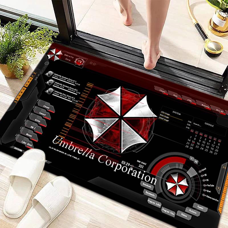 Sci-Fi game Resident Evil, Umbrella Corporation, soft carpet, home living room, office chair pad, door mat, door mat carpet U7