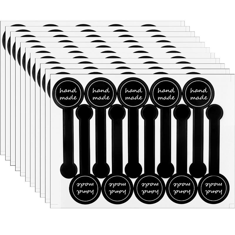 10 Sheets Long Style Self-Adhesive Sticker Cake Packaging Sealing Label Package Box Decoration Diy Tamper-Proof Stickers