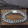 New High Quality Stainless Steel Viking Men's Bracelet Empty White Punk Curve Cuban Chain Bracelet