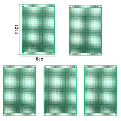 5шт двухсторонняя печатная плата 8*12см зеленая DIY основные платы прототип печатной платы универсальная плата