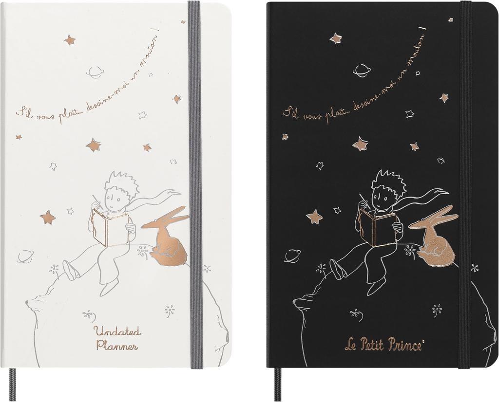 Moleskine Der Kleine Prinz Notizbuch Schwarz In Limitierter Auflage Undatierter Wochen-Monatskalender large/A5 Fester Hard Cover Einband Liniert Grau