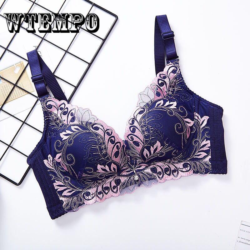 Ultra-thin Lace Sexy Thin Cotton Cup Plump Big Push Up Sexy Bra Sets