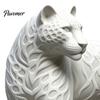 Leopard Statue Decor 3D Printed Statue, Walking Panther Figurine, Blank White DIY Living Room Table Paint Animal Ornament for Room, Study Entryway