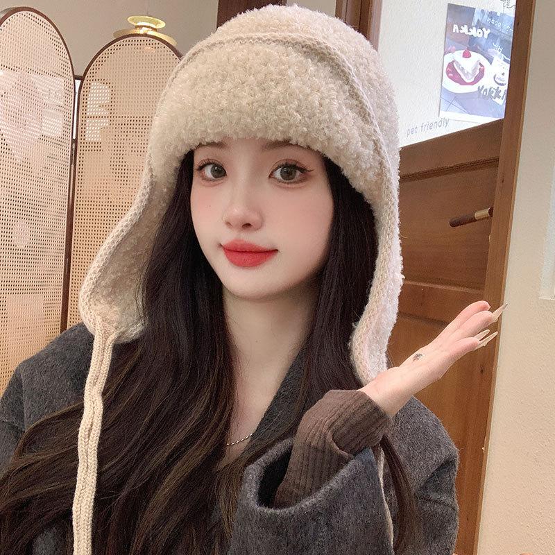 Держите в тепле и холоде детей Осень и зима Утепленная флисовая защита ушей Вязаная шерстяная балаклава