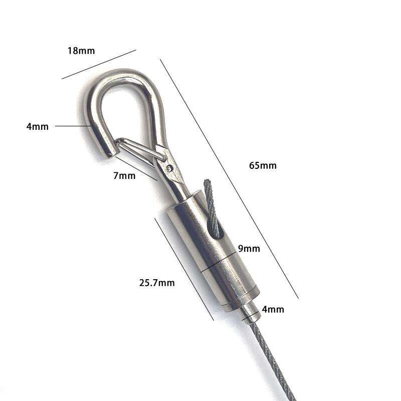 Outdoor Adjustable Steel Wire Hanging Rope with Safety Hooks