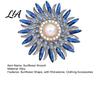 Retro Style Pin Rhinestone Sunflower Brooch Pin, Floral Lapel with Faux Daily Wear Pearl, Metal Flower Badge for Women, Clothing Accessories Shirt