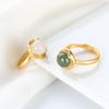 Buckle Women Finger Ring Gold   Ring  Beads Ring Women Open Ring Chinese Style Ring