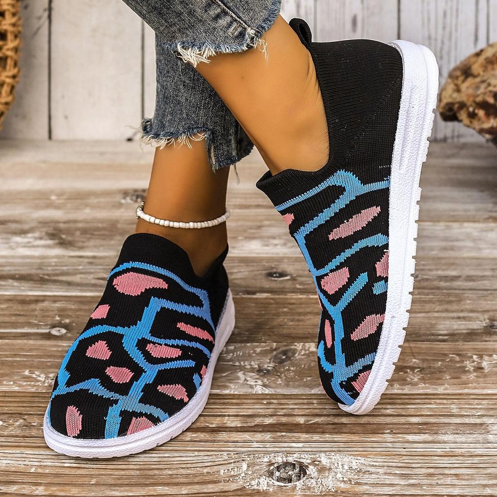 Весна/лето Новые туфли больших размеров Камуфляжные летающие тканые женские туфли Дышащие Легкие повседневные мокасины в спортивном стиле