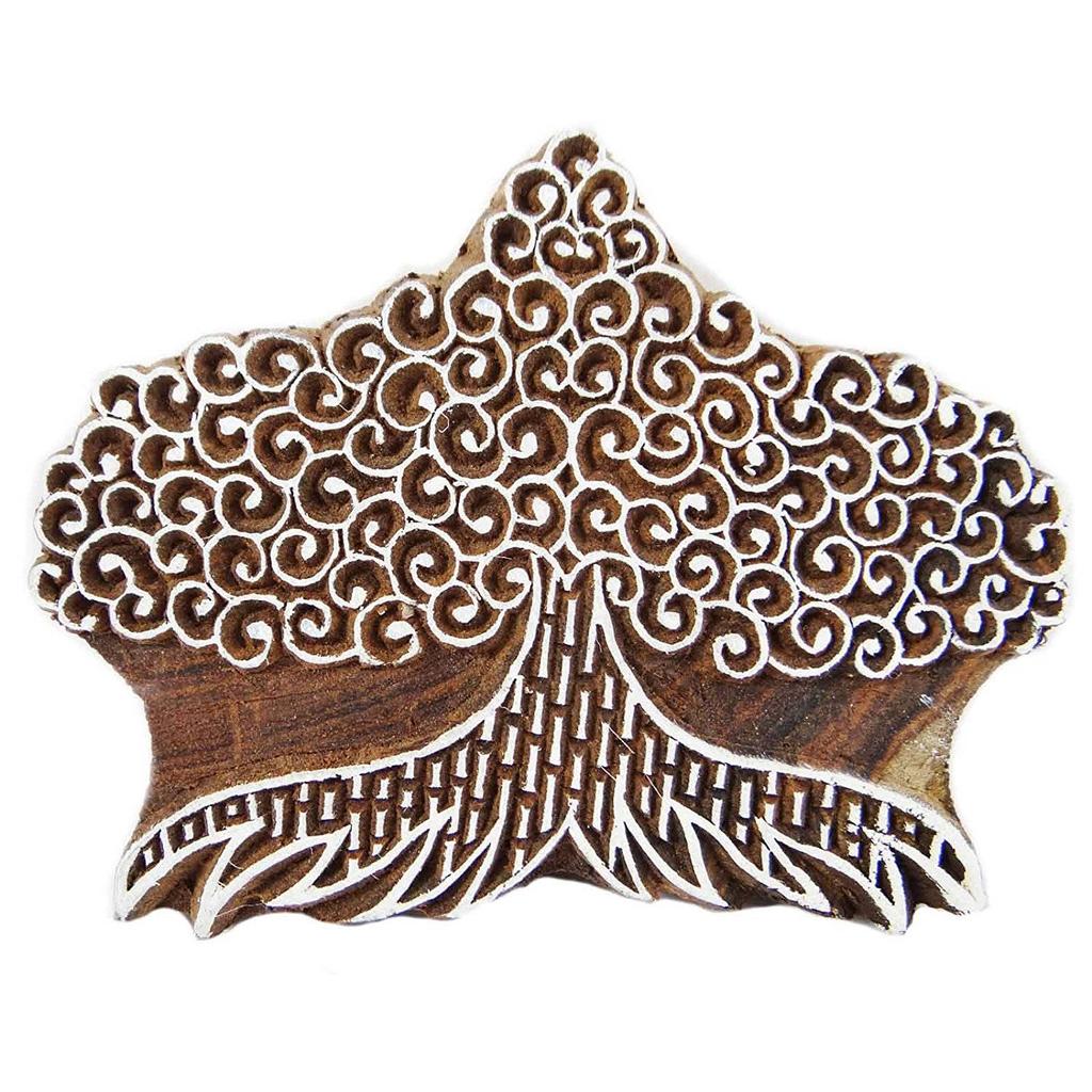 IBA Indianbeautifulart Designer Wooden Craft Block Tree Pattern Традиционная индийская печать