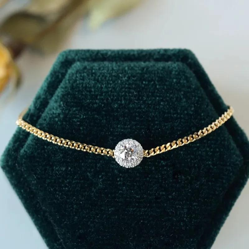 Роскошный браслет Huitan CZ для женщин, золотая цепочка, модный простой и элегантный женский браслет на руку, регулируемые модные украшения