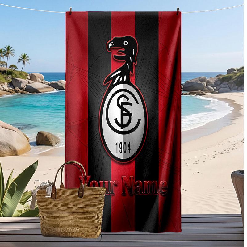 SC Freiburg FC Personalized Printed Beach Towel Soccer Logo Support Custom Name Text Absorbent Towel For Sport Travel Special Gift