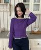 Mongdol [Набор] Кардиган с ажурной вязкой и топ Фиолетовый Mdcd059Violet
