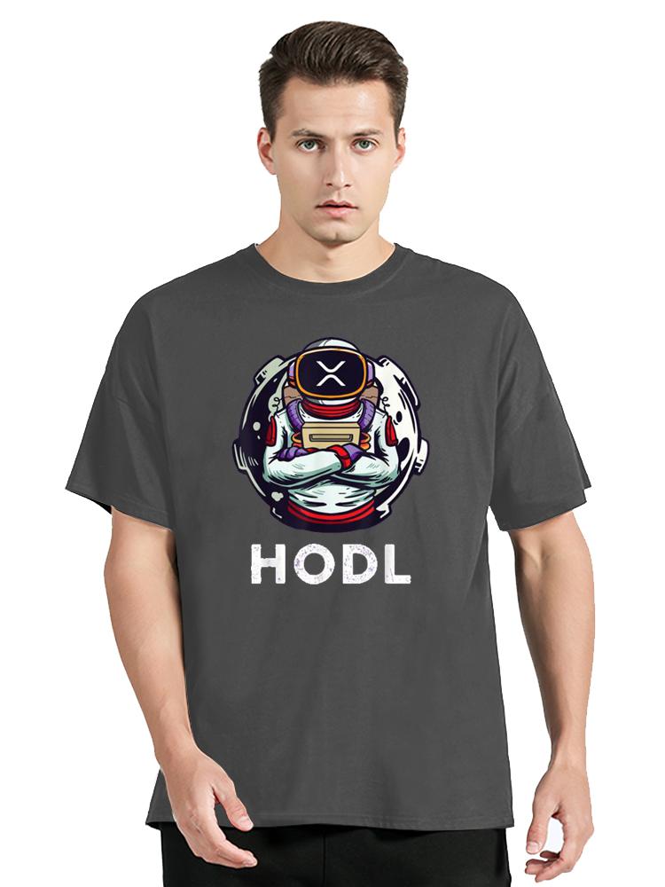 XRP Hodl To The Moon Funny XRP Astronaut Tshirt Casual Fitness T Shirt Cotton Tops Tees Unisexs Clothes Oversized Unisex Tshirt