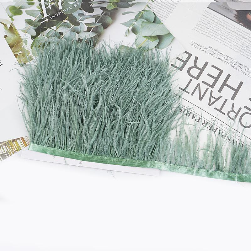 8-10Cm Ostrich Feather Wedding Dress Diy Performance Clothing Accessories Feather Tassel Including Webbing