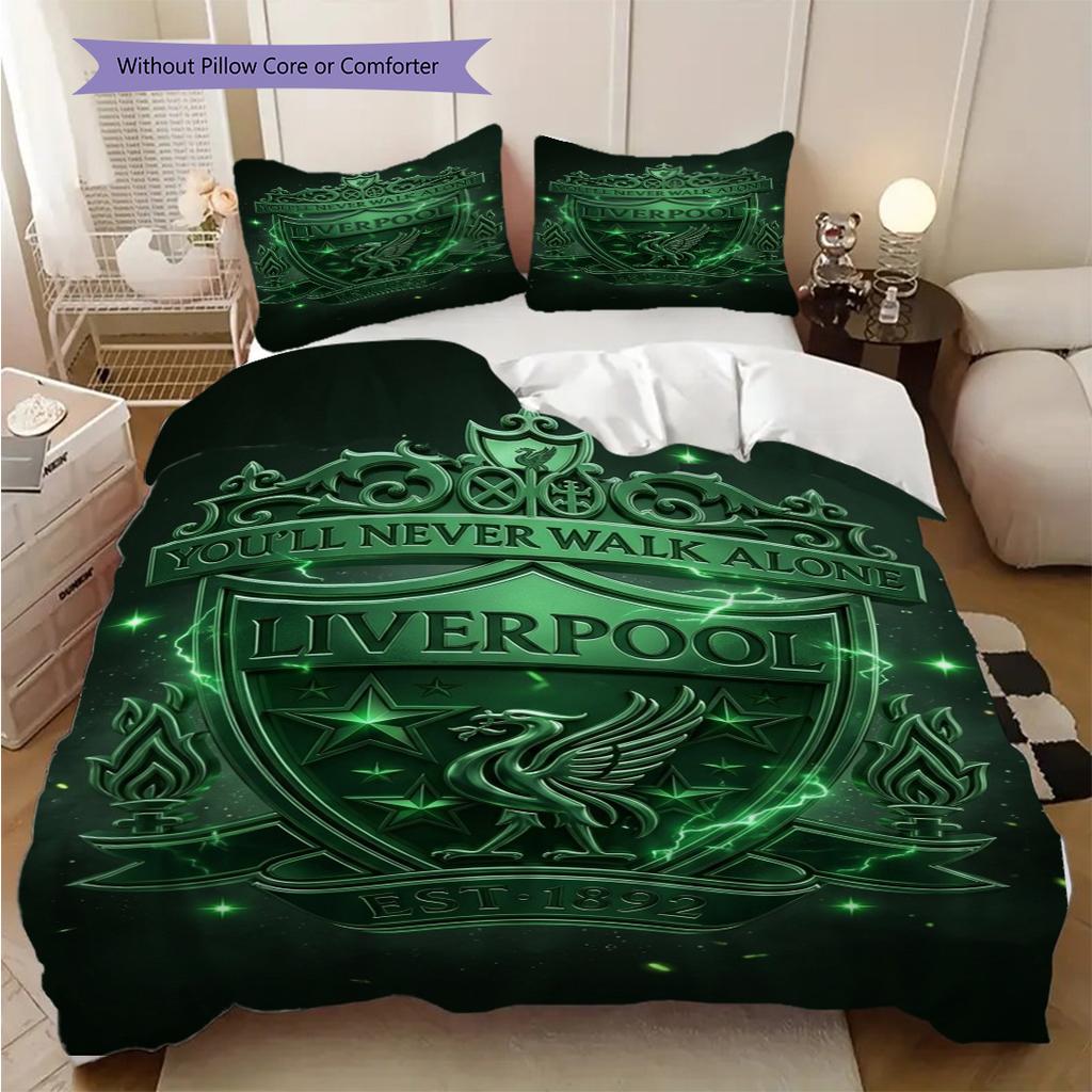 Unity Legacy Football Three-piece set (1 * duvet cover + 2 * pillowcase, without core) 2DFlat Bedding set Christmas birthday gift Soft and comfortable