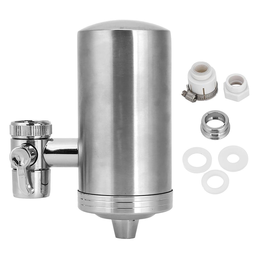 Faucet Mount Water Filter Stainless Steel Household Kitchen Sink Tap Purifier for Reducing Chlorine