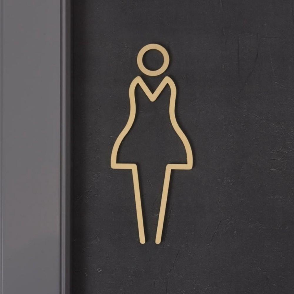 Toilet Door Sign for Hotel,Office,Home Brass Bathroom Signage WC Plaque Restroom Sign Toilet Symbol