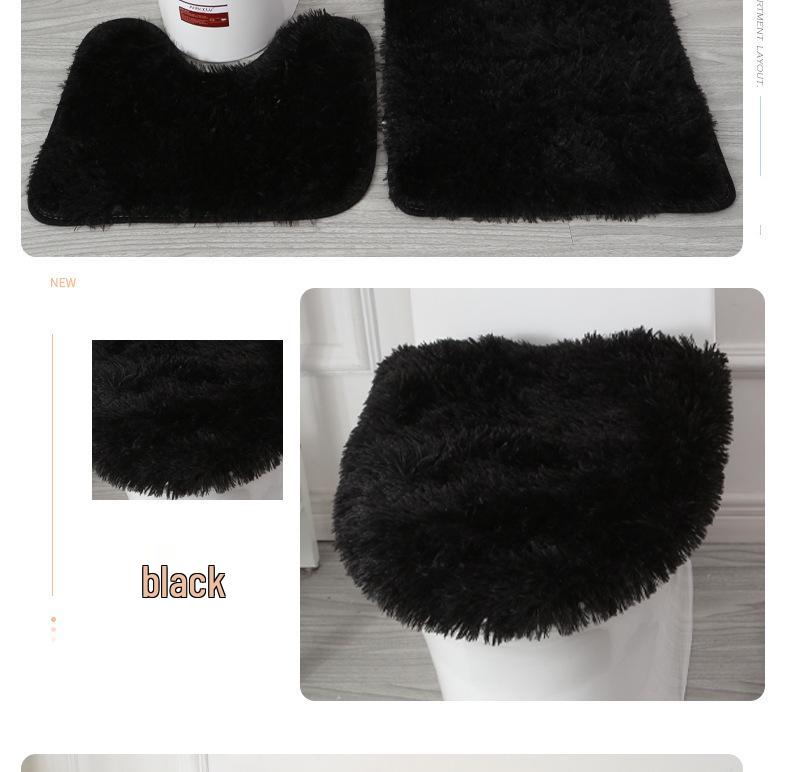 Комплект нескользящих ковриков для ванной в скандинавском стиле - Шелковая шерсть ПВХ напольный коврик, для туалета, для ванной, 3 шт.