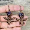 African Amethyst Rough Earring Electroformed Copper Earrings Honey Bee Earring Handmade Jewelry Wedding Gifts Very Pretty Gemstone Earrings