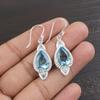 Sky Blue Topaz Gemstone Earring, Handmade Gorgeous Jewelry, 925 Solid Sterling Silver Jewelry, Bohemian Earring For Wedding Gift
